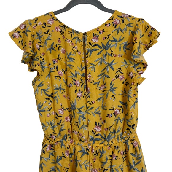 AMERICAN EAGLE Yellow Floral Ruffle Romper M - Picture 8 of 9